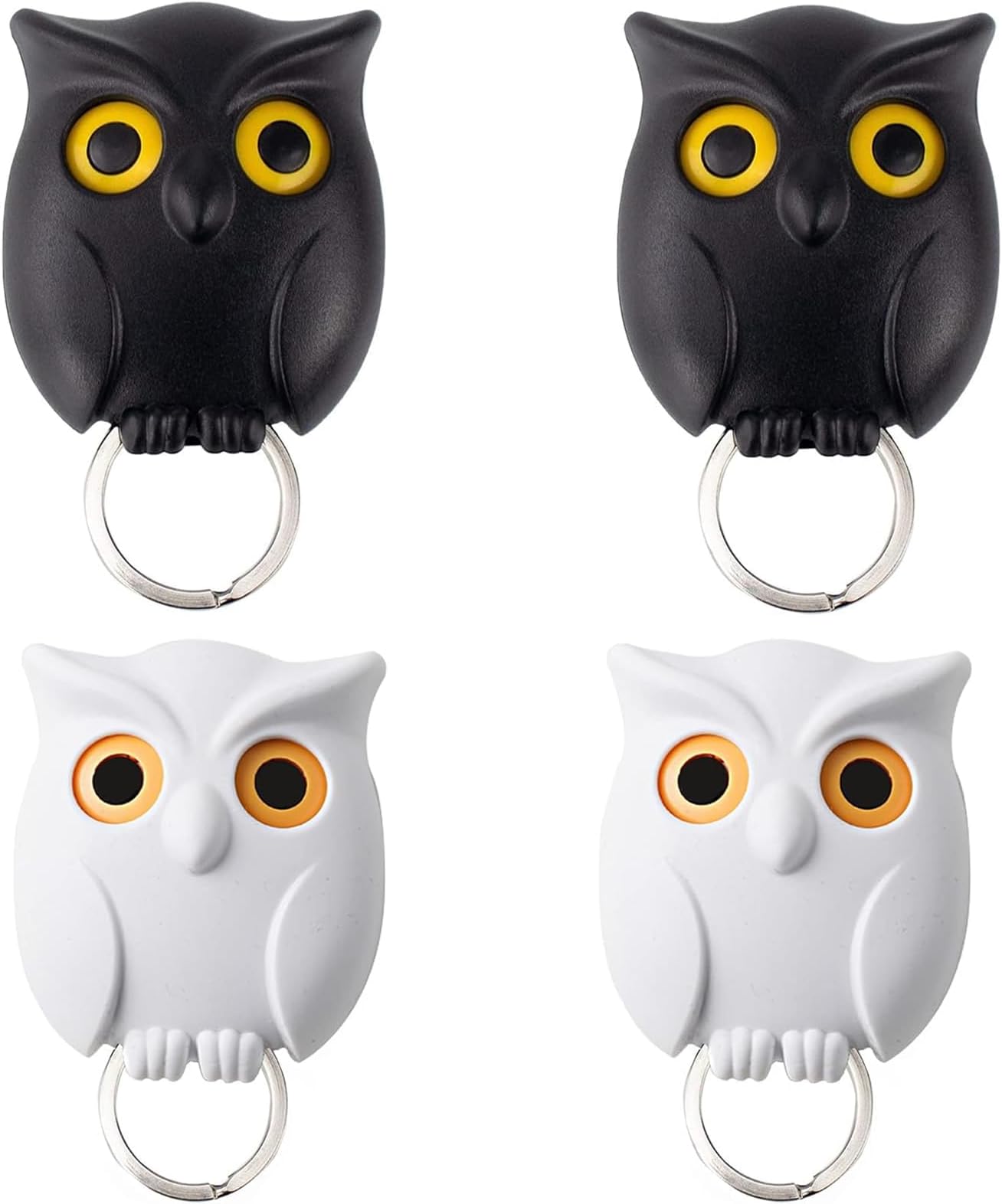 4 PCS Owl Key Holder for Wall, Auto Open Close Eyes Owl Key Holder, Wall Mounted Keychain Holder, for Wall Hanging Keys & Decoration