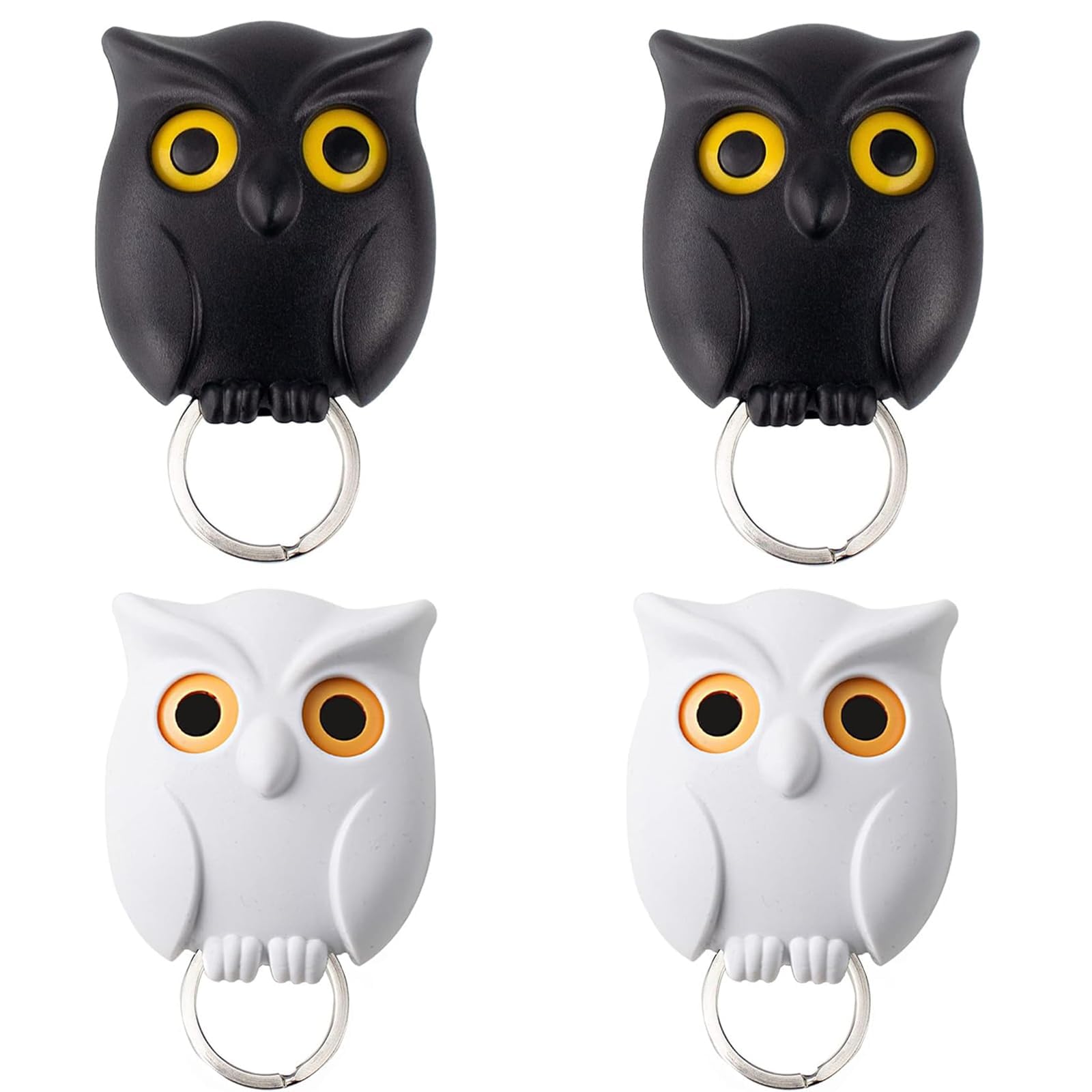 4 PCS Owl Key Holder for Wall, Auto Open Close Eyes Owl Key Holder, Wall Mounted Keychain Holder, for Wall Hanging Keys & Decoration