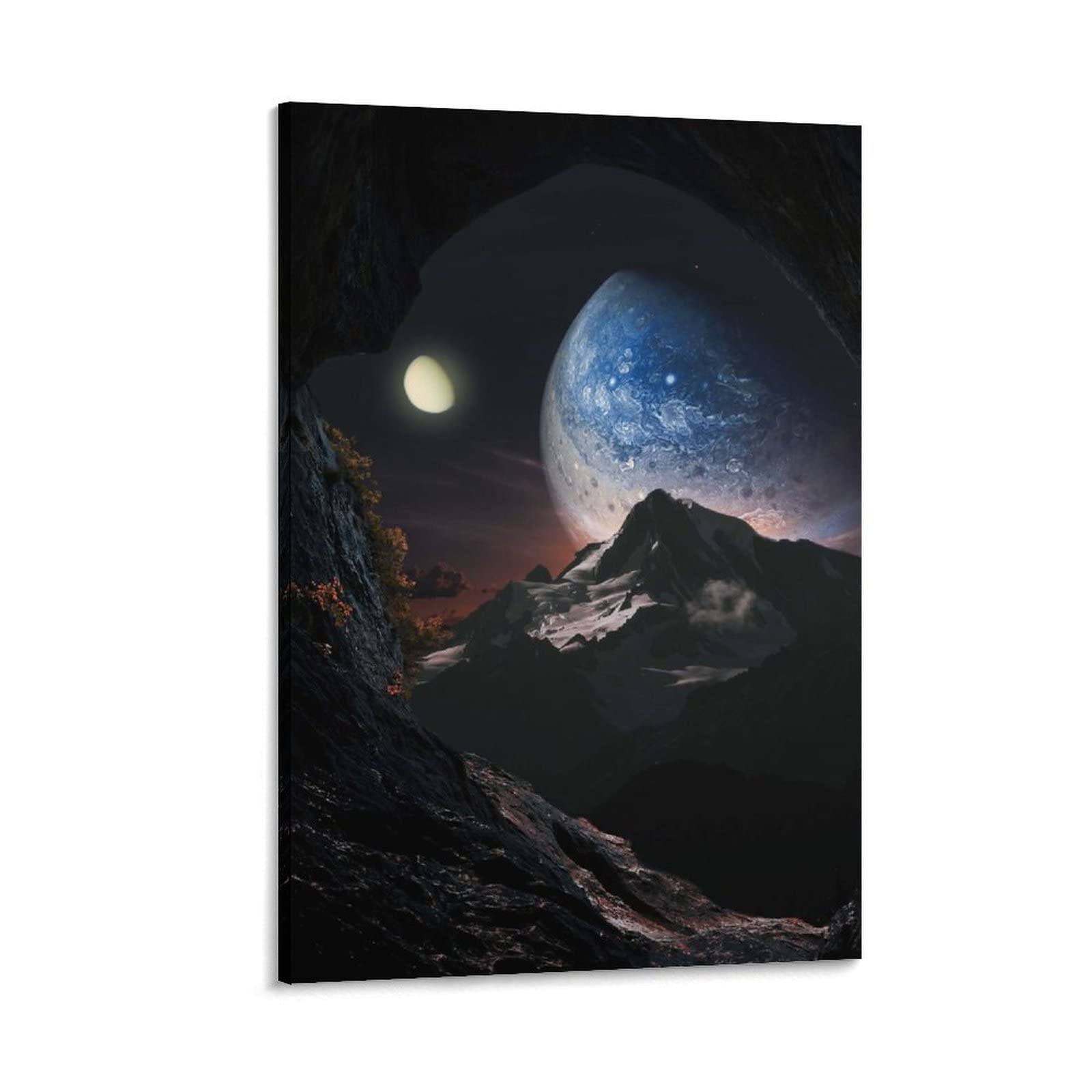 Amazon.com: ruowang Mountain Cave Planet Night Sky Creative Sci-fi Canvas  Art Poster and Wall Art Picture Print Modern Family Bedroom  Posters08x12inch(20x30cm): Posters & Prints