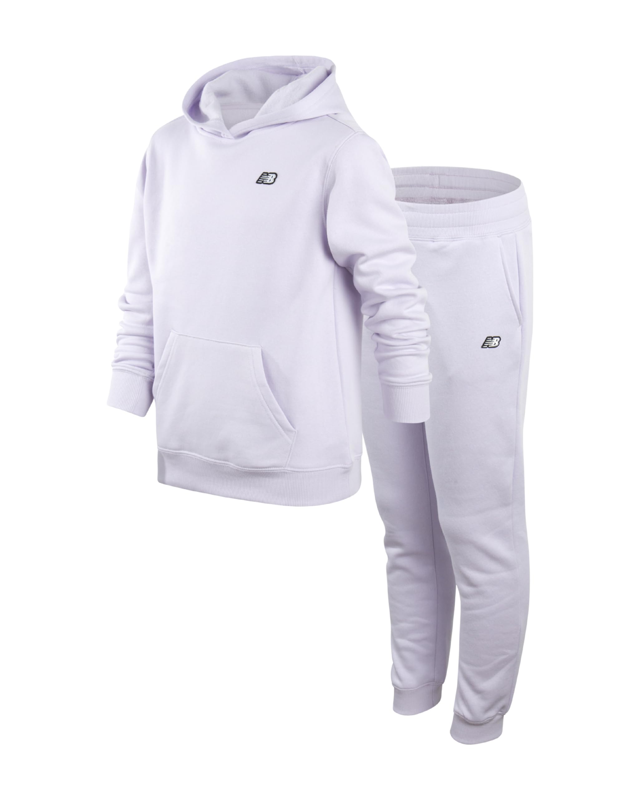 New Balance Set di pantaloni della tuta da bambina, 2 pezzi, felpa e pantaloni della tuta con tasche (taglie: 7-16)