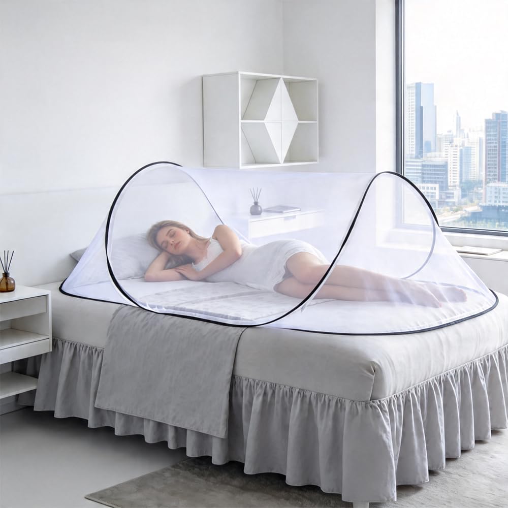 Foldable Mosquito Net, Ultra Light Pop-up Portable L, White