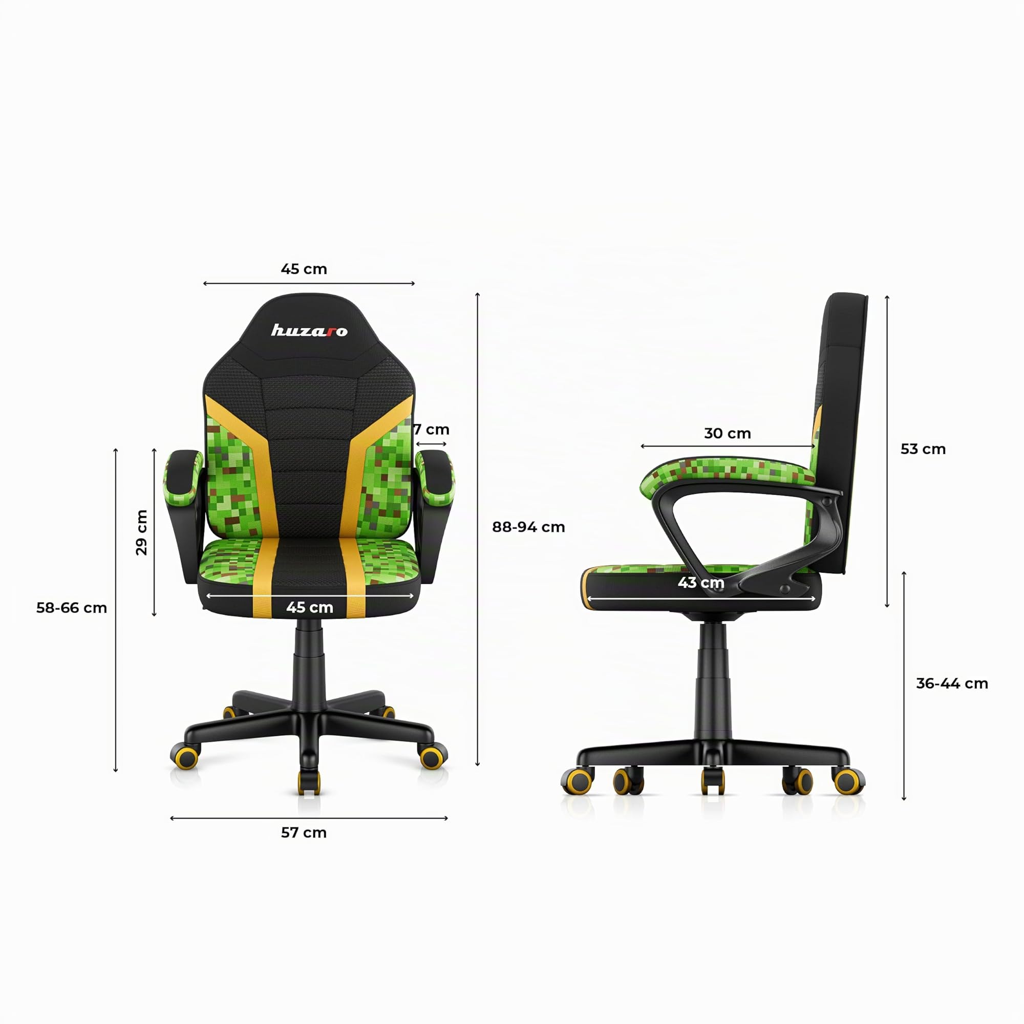 huzaro Ranger 1.0 - PC Stuhl Gaming Zocker Stuhl – Kinderschreibtischstuhl & Gaming Stuhl Kinder - Schreibtisch Höhenverstellbar Kinder, Schreibtischstuhl Jugendliche Jungen - Pixel