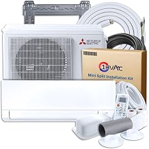 Mitsubishi 15000 BTU 22.2 SEER2 GX-Series Mini Split Heat Pump System with 15ft Line Set & Installation Kit - R454B Single Zone | Built-In WiFi Wall Mounted Ductless AC/Heating Unit