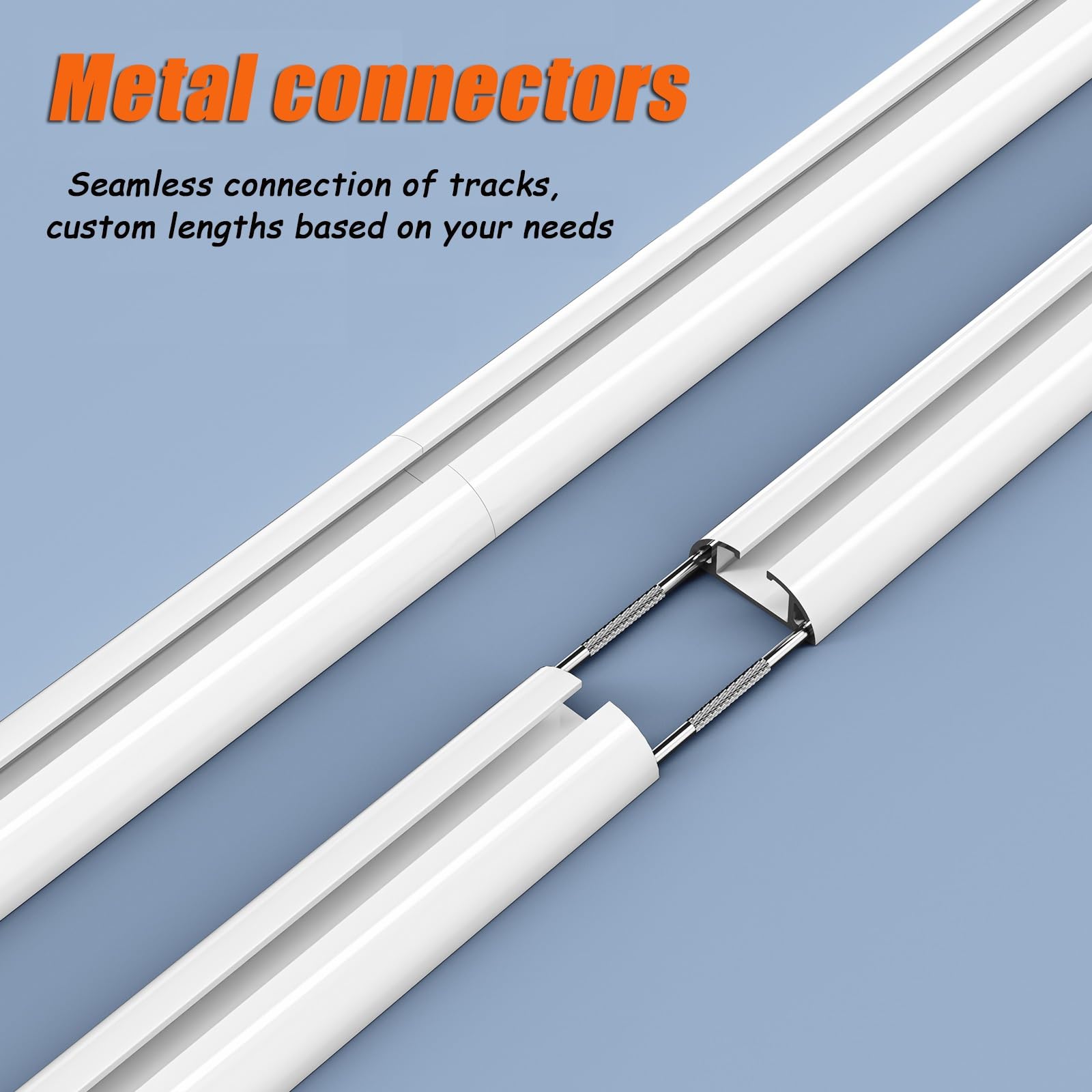 Tringle Rideau Système de Rail de Rideau Extra Fin en Aluminium, pour La Maison/Camping Car/Zone D'intimité, Rails à Rideaux au Plafond/au Mural(White-Wall,4.5m(3 * 1.5m))