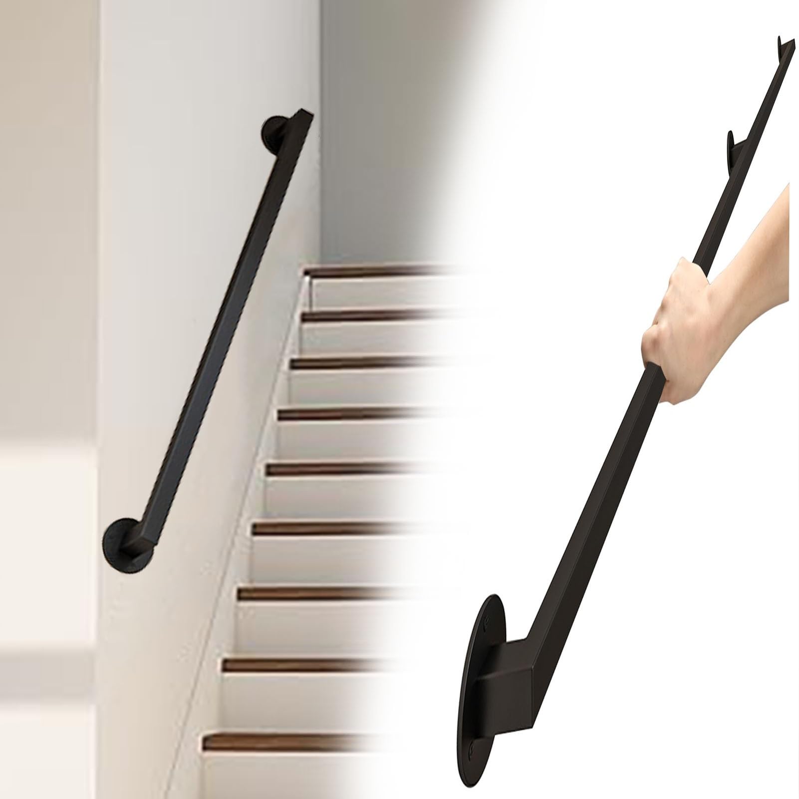 Rampe d'escalier 1x6m pour intérieur et extérieur - Garde-corps de 100 cm facile à installer