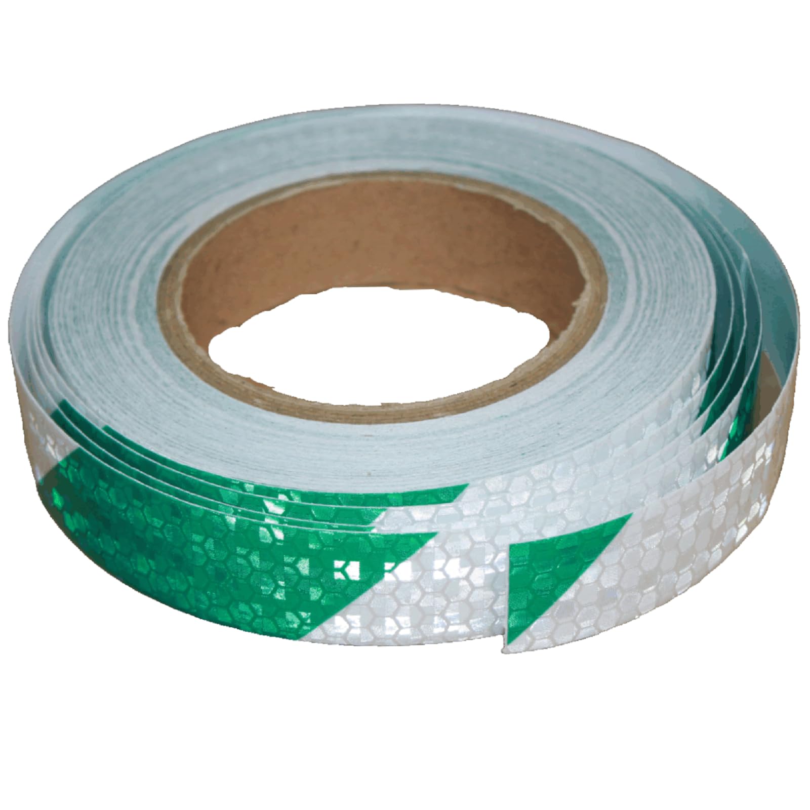 tuyrchu Green and White Reflective Tape Outdoor Waterproof 1 inch X 68 feet, High Visibility Hazard Conspicuity Industrial Marking Tape