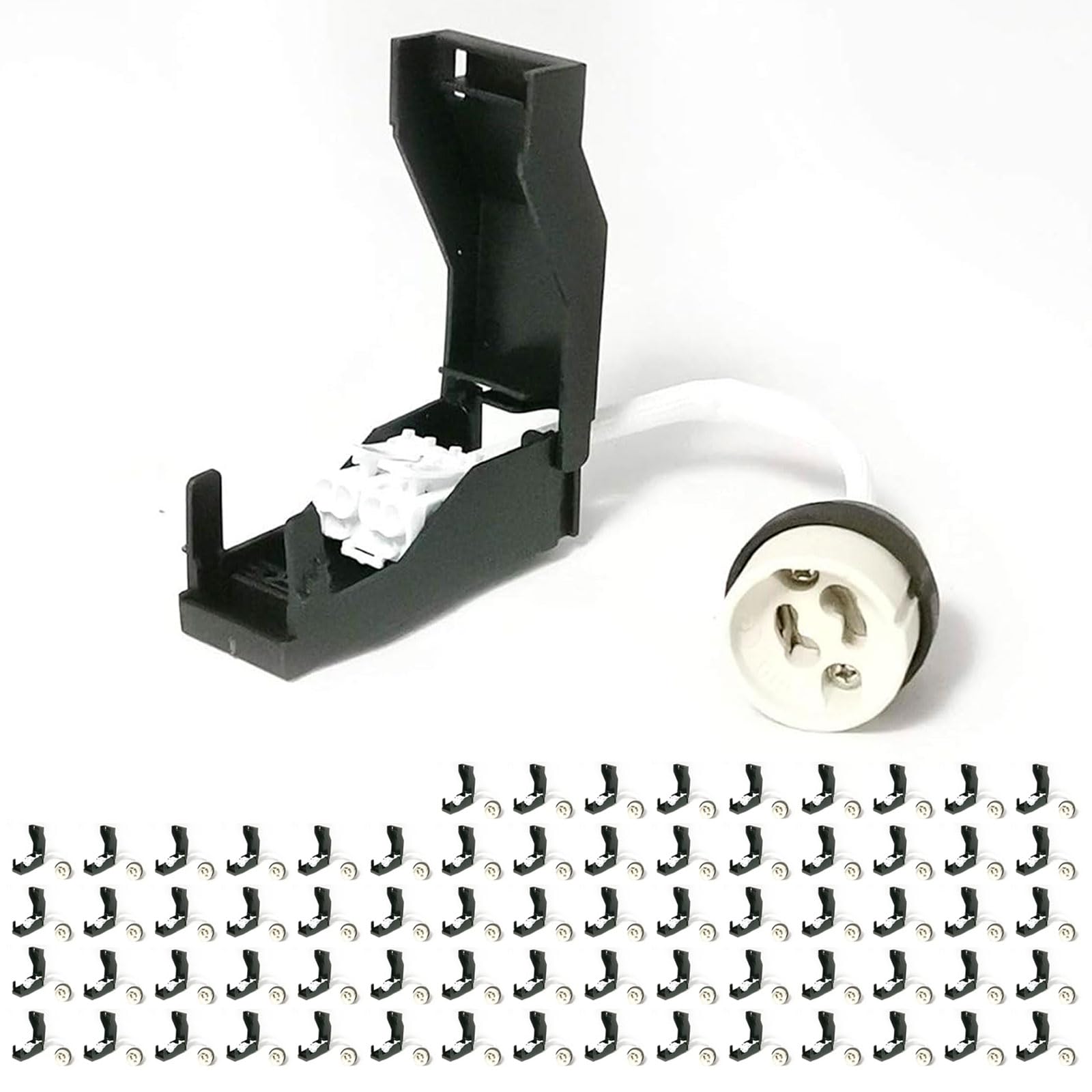 70 Fassungen GU10 aus Keramik, automatisch, 230 V, Klasse 2, mit isolierten Kabeln, für Lampen und GU10-LED-Leuchtmittel