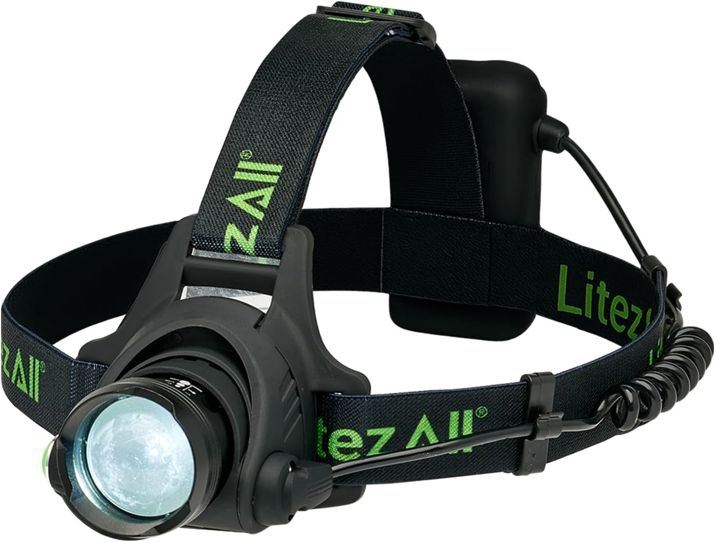 LitezAll LED Headlamp Work Light, 800 Lumen Adjustable Battery Powered Head lamp with 3 Modes, Weather Resistant Head Lamps Flashlight for Camping, Running, Hiking, Hard Hats โ Batteries Included