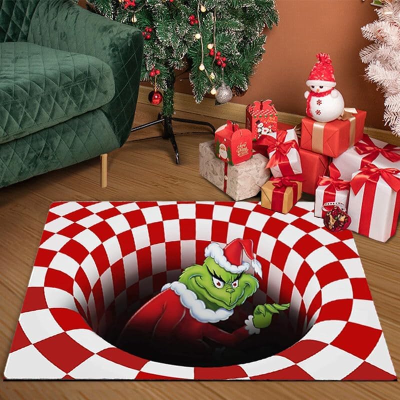 Miniatura 4 de Tapete con ilusión 3D, tapete visual de entrada de Navidad, para decoración de Navidad, para interiores y exteriores, tapete para puerta delantera,