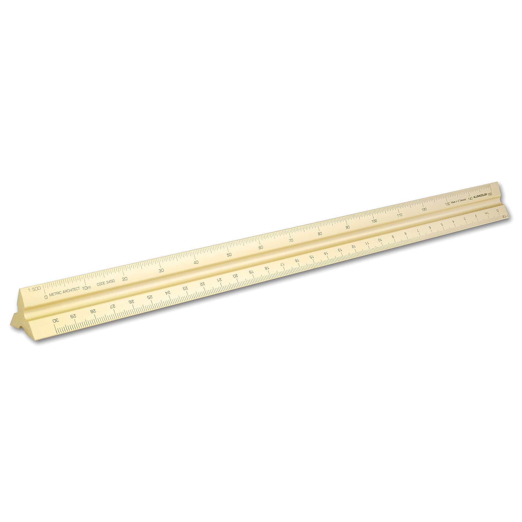 Alumicolor Gold Aluminum Architect Metric Solid Drafting Scale, 30Cm,