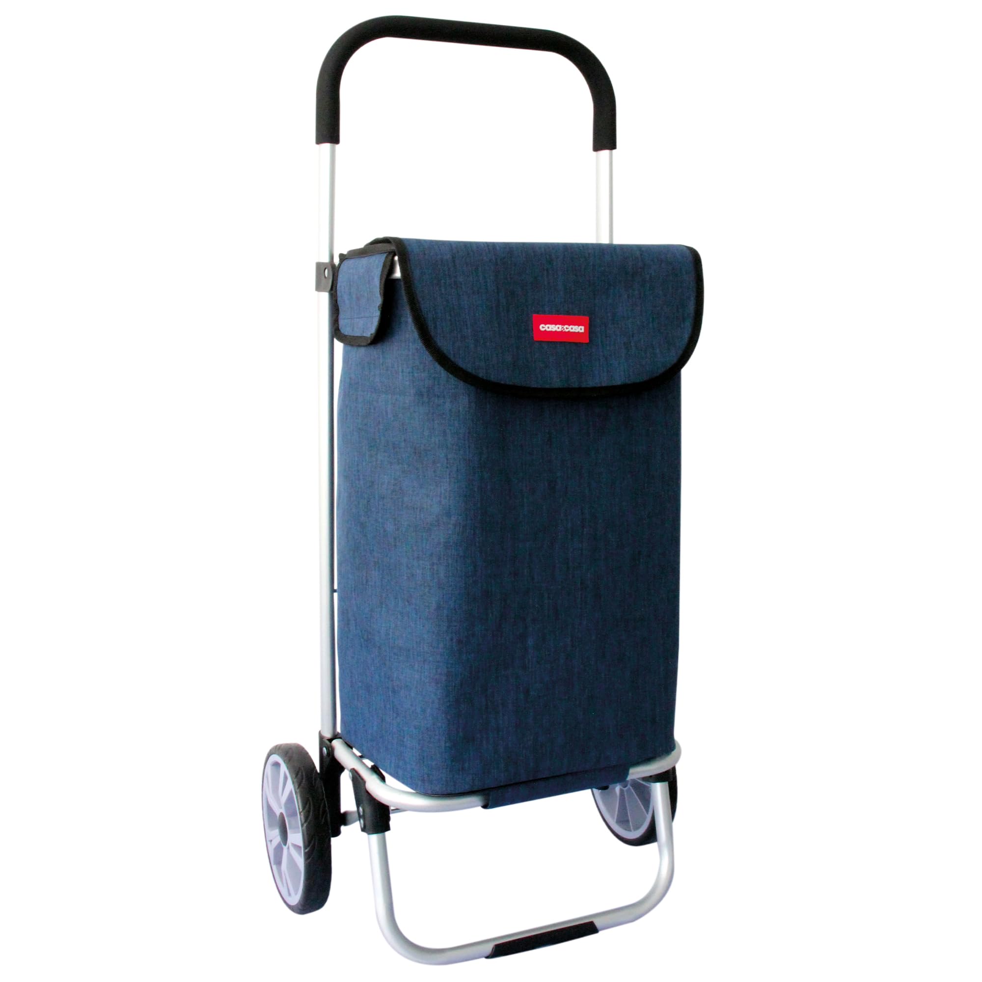 Newly Launched Casa & Casa Naples Aluminium Shopping Trolley on Wheels, 55L Huge Capacity, Carton Quantity 4, Elegant & Foldable, Shopping Cart for Groceries, Thermal Liner, Bespoke Design, Blue