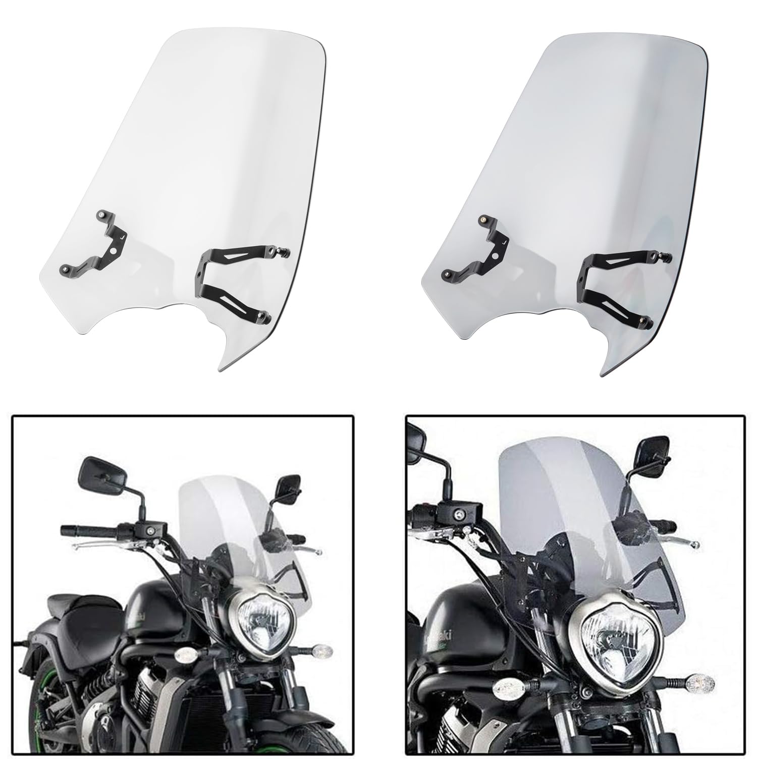 Cúpula Parabrisas para Vulcan S 650 2015-2024 2025 2026 moto Aire Protección Vidro Carenado (Humo Gris)