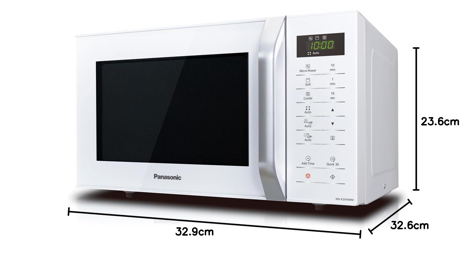 Panasonic NN-K35NWMEPG, Four à Micro-Ondes Gril, 24 Litres, Puissance de 900W, 8 Programmes Automatiques, Cuisson combinée, Blanc