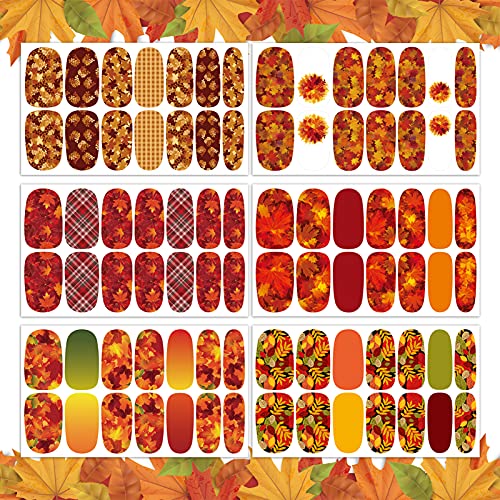 Tailaimei GEJZJT-YMX-12-21WG Sheets Fall Nail Wraps Stickers Autumn Nail Polish Strips Self-Adhesive Full Wraps thumb #1