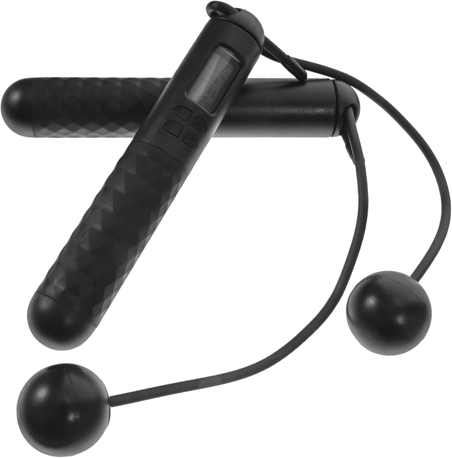 1Pair Weighted Jump Rope with Counter Cordless Fitness Skipping Rope for Adults and Skid Handle Portable and Easy to Store for Workout and Leisure