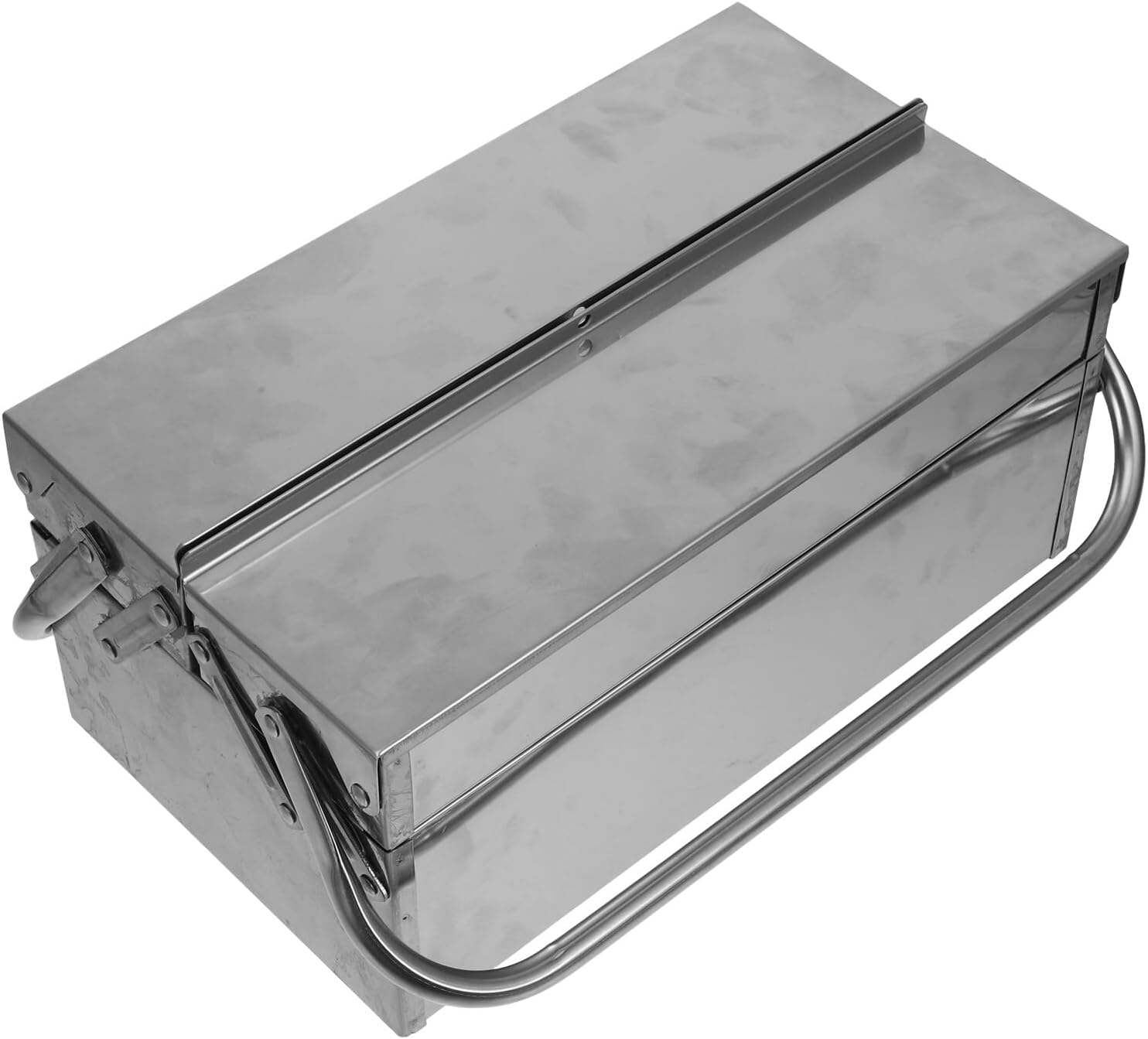 Stainless Steel Tool Box Dual-layer Storage Case for Home
