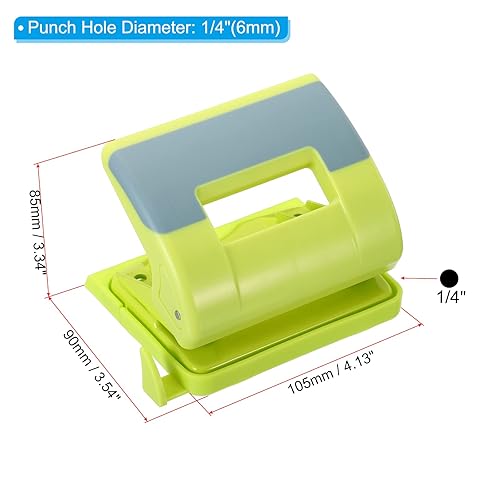 Miniatura 2 de PATIKIL Perforadora de papel de 2 agujeros de 14 pulgadas, perforadora de agujero de metal, capacidad de perforación, perforadora ajustable para