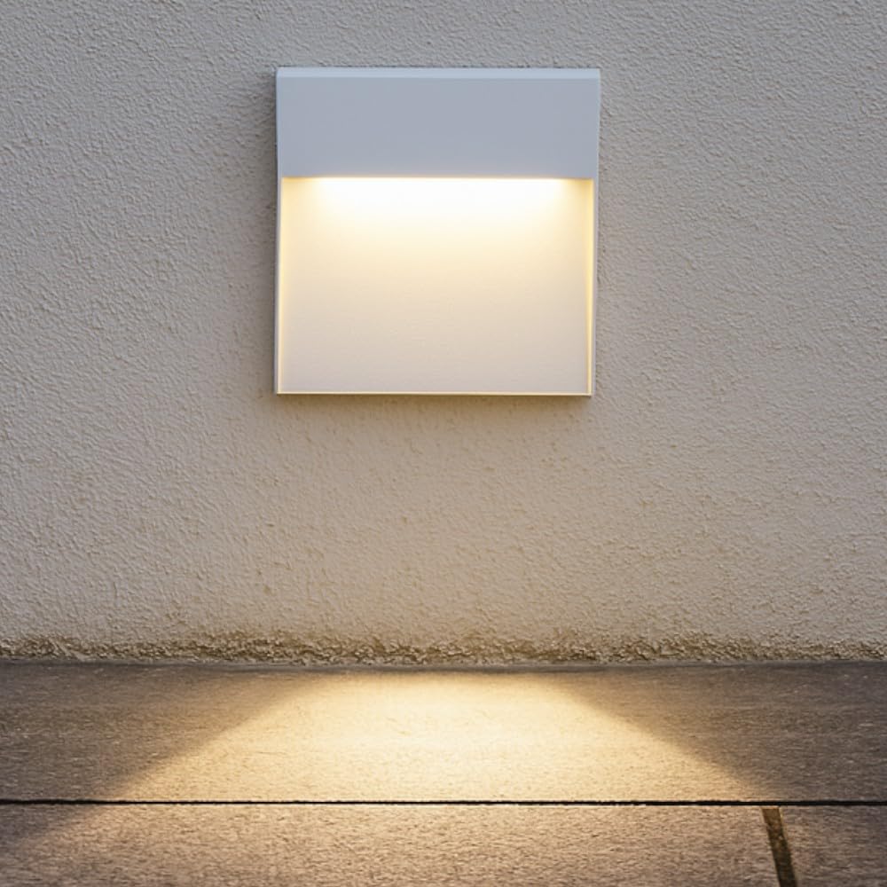 MAZZOLA LUCE Segnapasso led per esterno giardino 6w 4000k ip54 bianco installazione a parete senza incasso