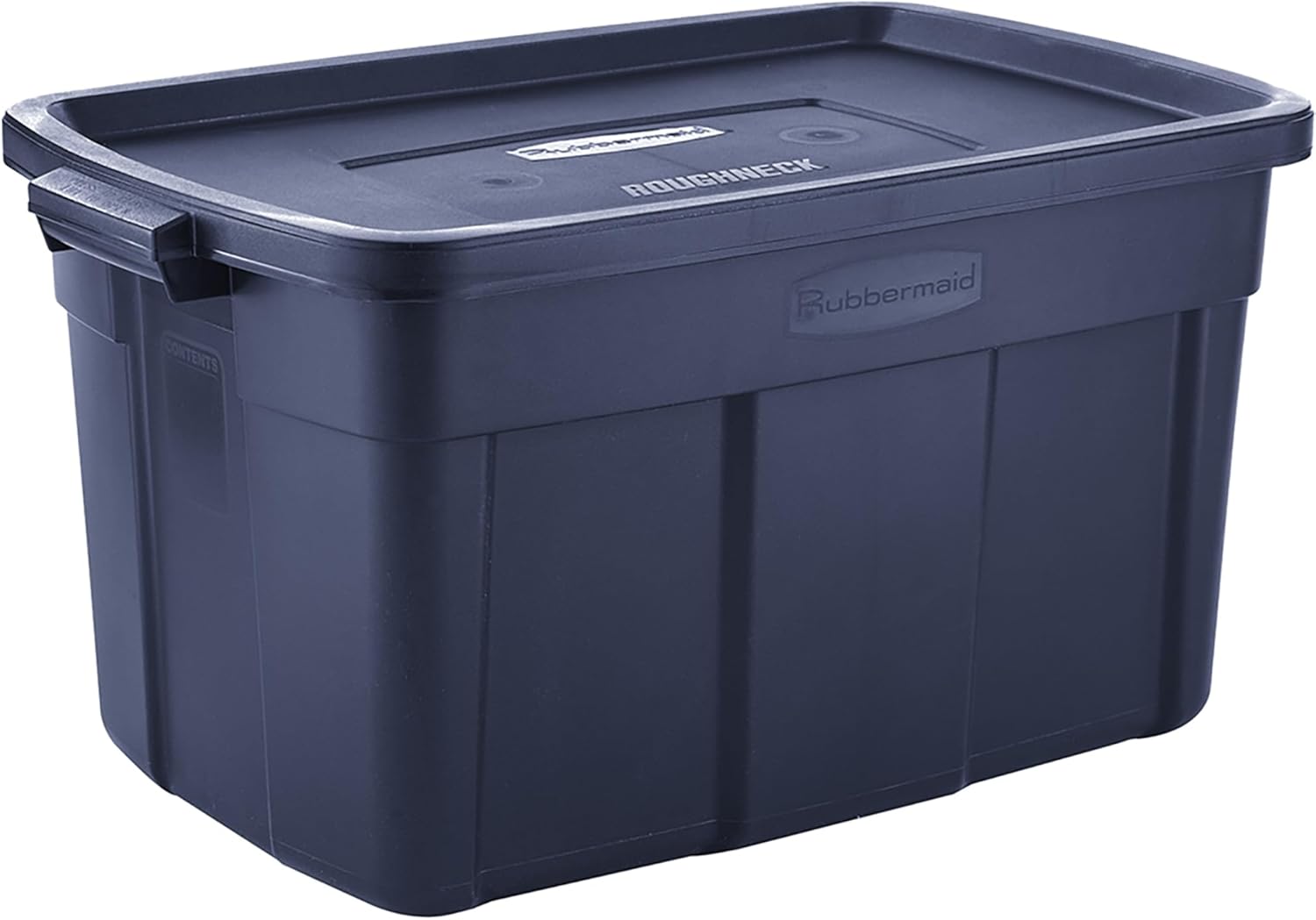 Rubbermaid Roughneck Storage Box, 31 Gal, 20.4" X 32.3" X 16.7", Dark Indigo Metallic