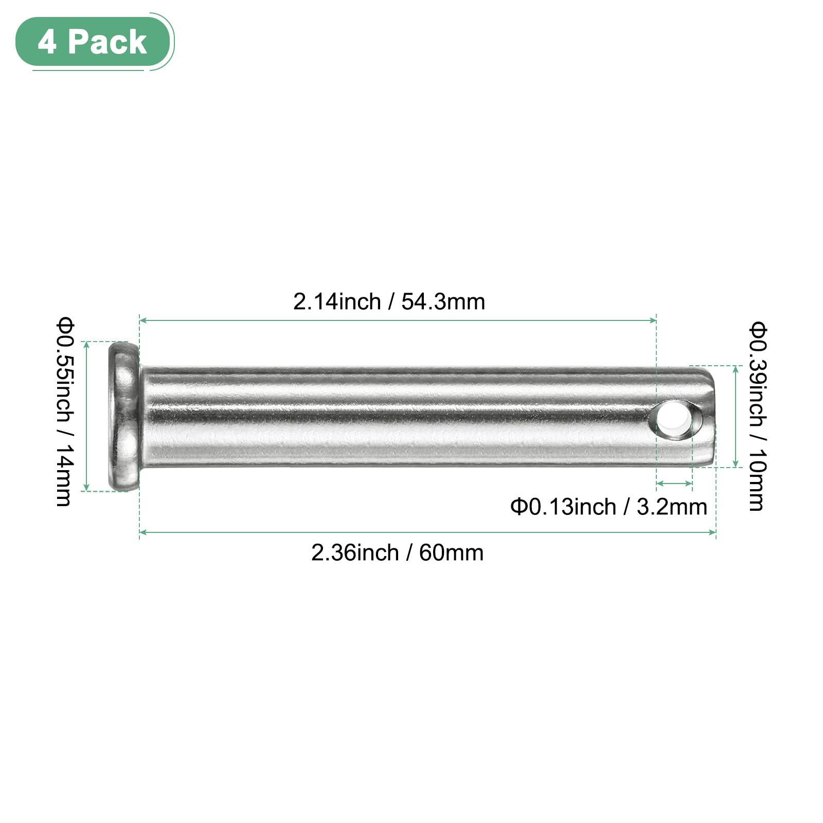 M METERXITY 4-Pack Single Hole Clevis Pins - Image 3