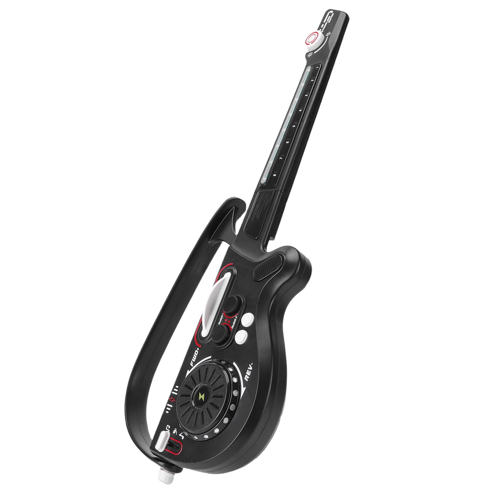 Fockety Guitarra Eléctrica para Niños, Guitarra Bluetooth Plegable sin Cuerdas para Niños, para con Tocadiscos DJ, Luces LED y Batería Recargable para y Niñas de 3, 4, 5 6 Años (Black)