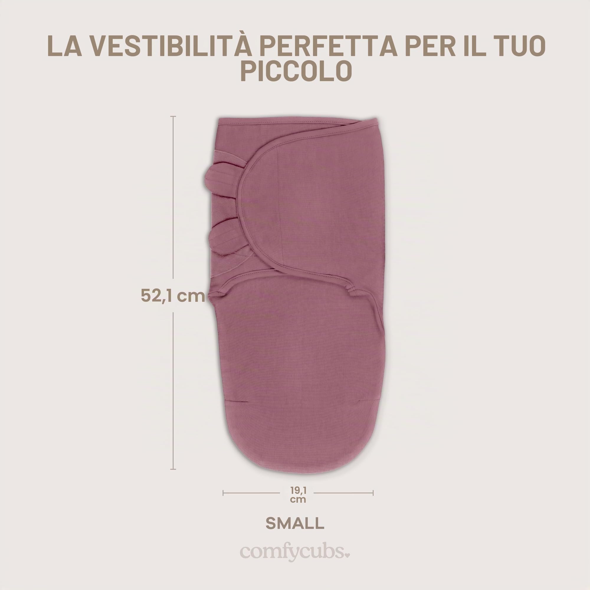 Comfy Cubs Coperta per bambini, coperta fasciante 0-3 mesi, essenziale per neonati, sacco nanna avvolgente, 100% cotone traspirante, per neonati e ragazze, regolabile, confezione da 3 (rosa, malva,