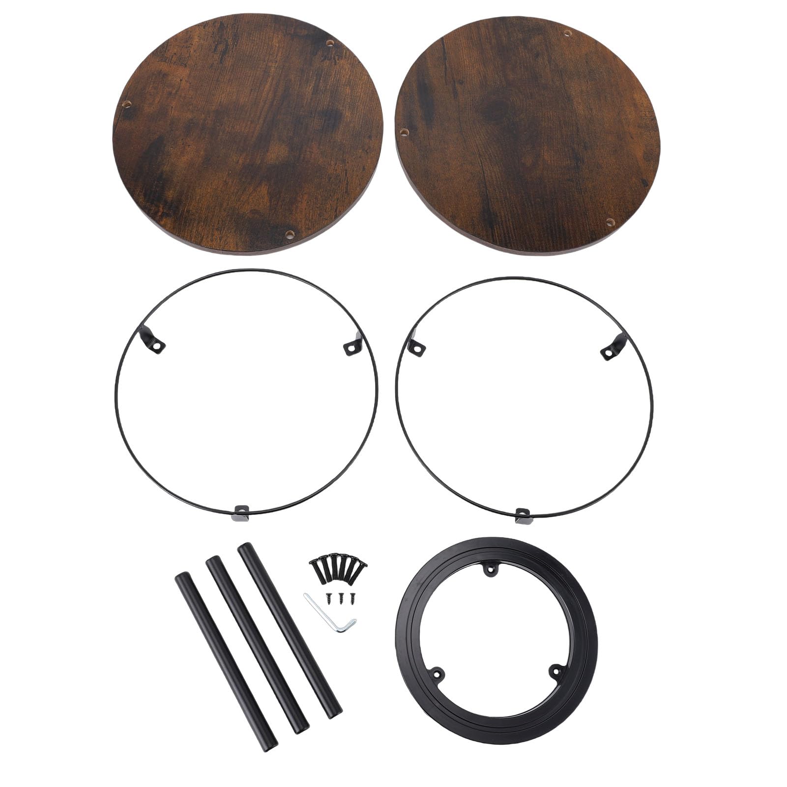 Drewniany, obrotowy stół obrotowy 360°, stojak na przyprawy, 2-poziomowy organizer do przypraw Lazy Susan, oszczędzający miejsce obrotowy uchwyt na blat kuchenny, szafkę i