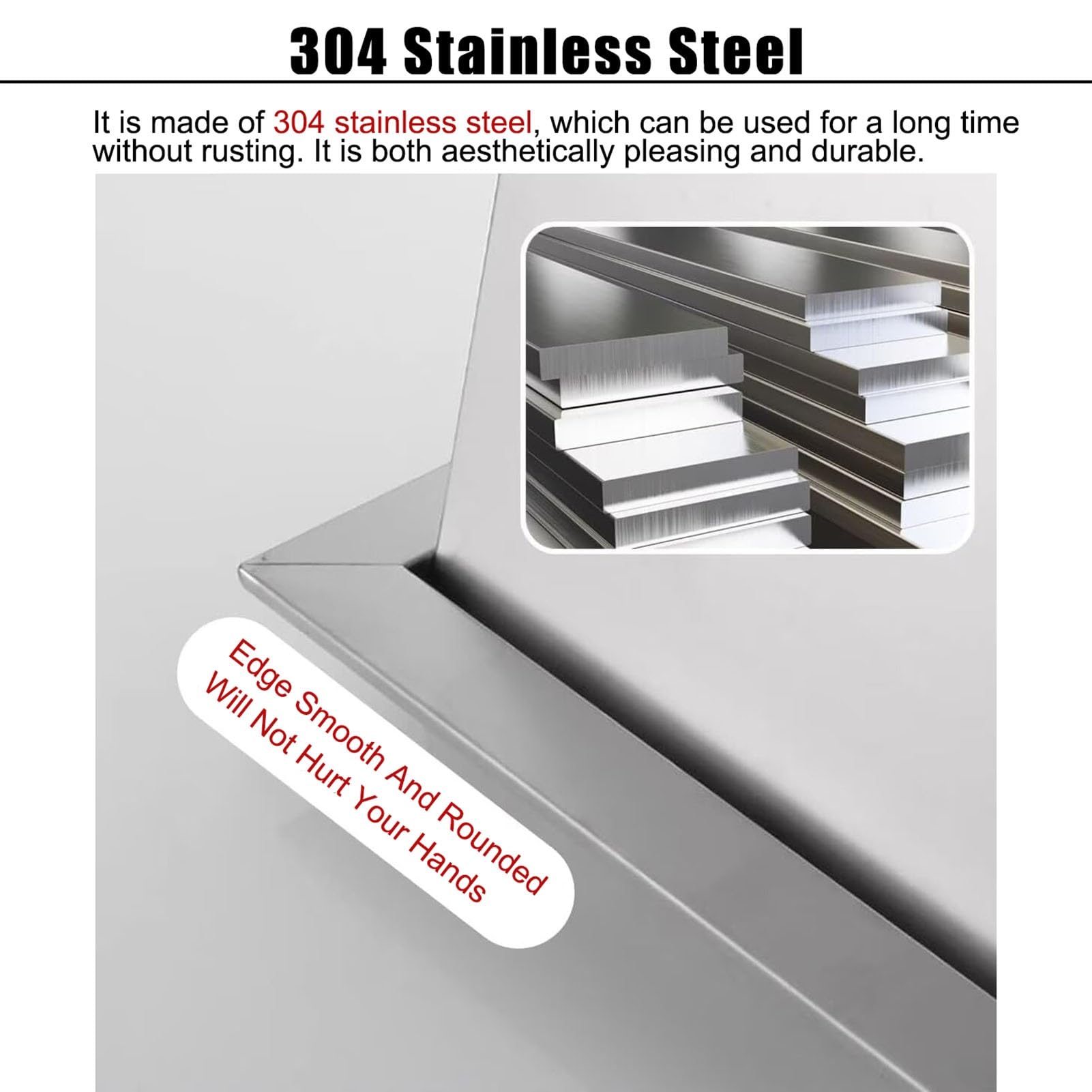 Pannello di accesso per soffitti in acciaio inox, pannello di copertura per fori da parete per impianti elettrici e idraulici, dimensioni: 6 x 6, 8 x 8, 10 x 10, 18 x 18, 20 x 20, 61 x 61 cm
