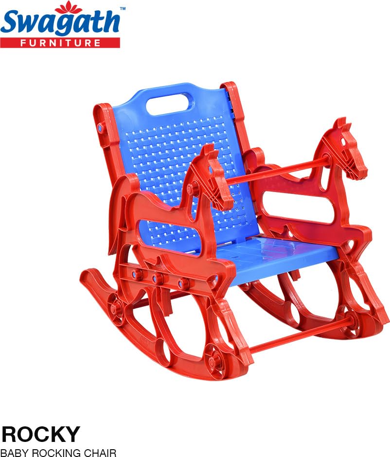 Swagath Furniture Plastic Baby Rocking Chair for 1 to 5 Years (Finish Color - Red-Blue, Pack of 2, DIY(Do-It-Yourself)) 3