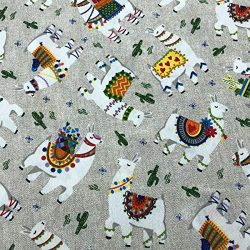 Kt KILOtela - Printed canvas fabric - 300 cm length x 280 cm width, Alpaca - Beige, 300 x 280 cm - Image 3