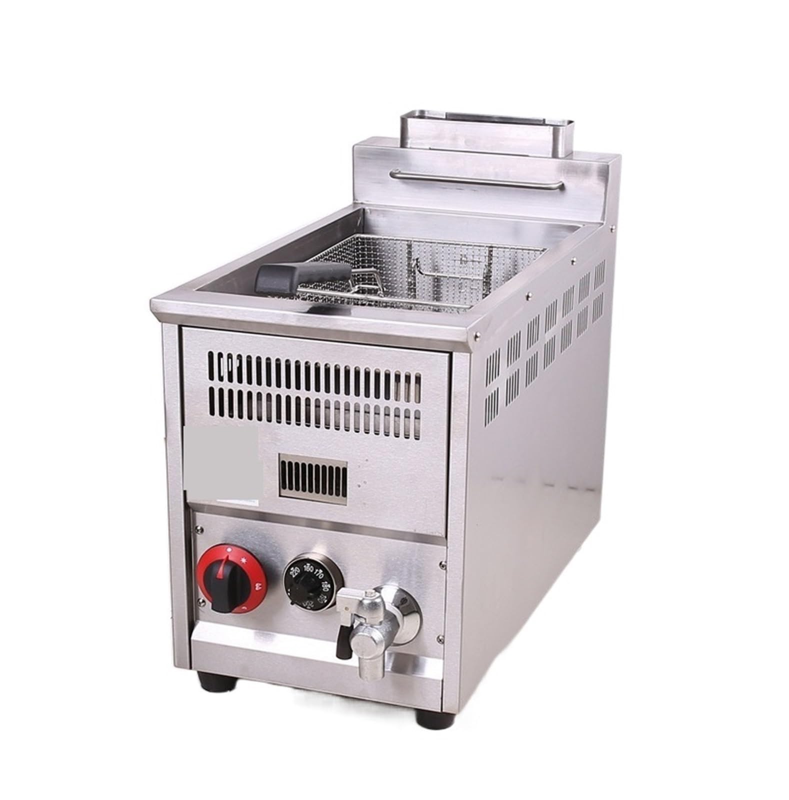 Elektryczna frytkownica handlowa jedno/dwuwarstwowa ze stali nierdzewnej do frytek blat z pokrywą Szybkie Nagrzewanie(Single cylinder gas fryer)