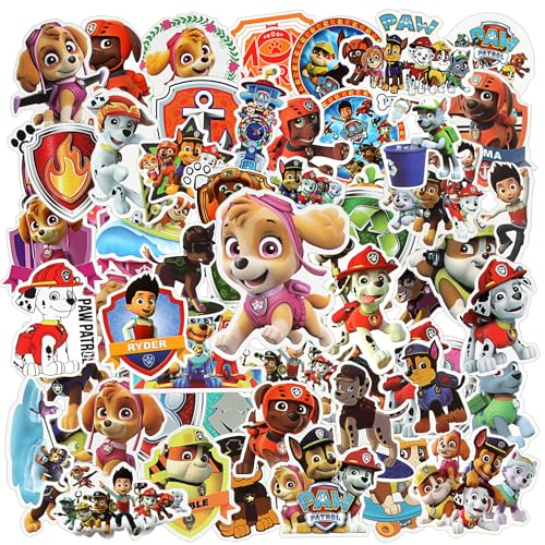 Hund Patrol Sticker, 100 Stück Dog Aufkleber Kinder, Wasserfest Cute Stickers für Koffer Fahrrad Laptop Autos DIY Tattoo, Bulk-Aufkleber für Kindergeburtstag Mitgebsel Festival Party Deko
