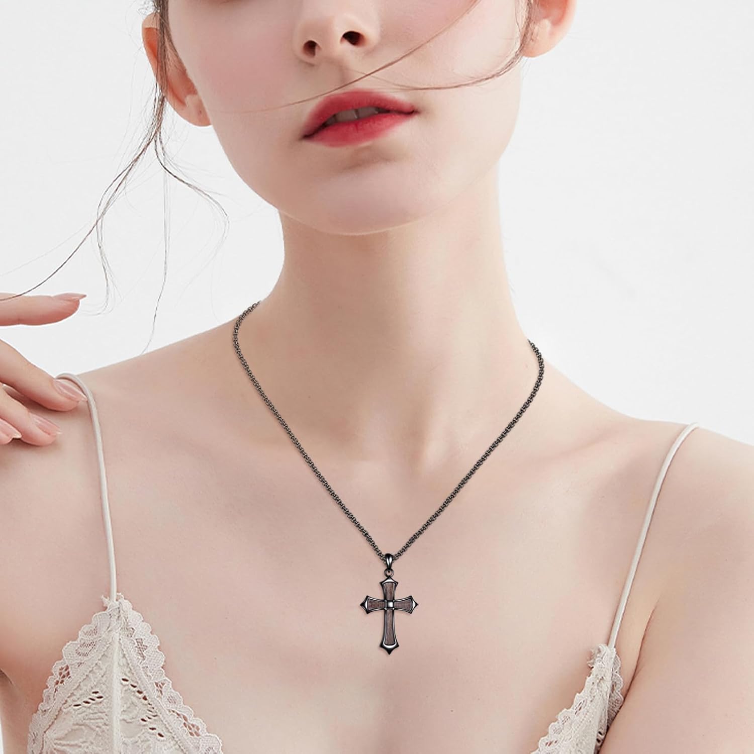 Cross Necklace 925 Sterling Silver Faith Pendant Christian Jewelry Gifts for Women Men - Image 5