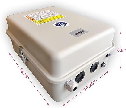 Tuhorse 2HP 230V 1-Phase Deluxe Control Box with Magnetic Contactor for Deep Well Pump. Compatible Replacement for Franklin Part# 2821139310 , Goulds CB20412MC