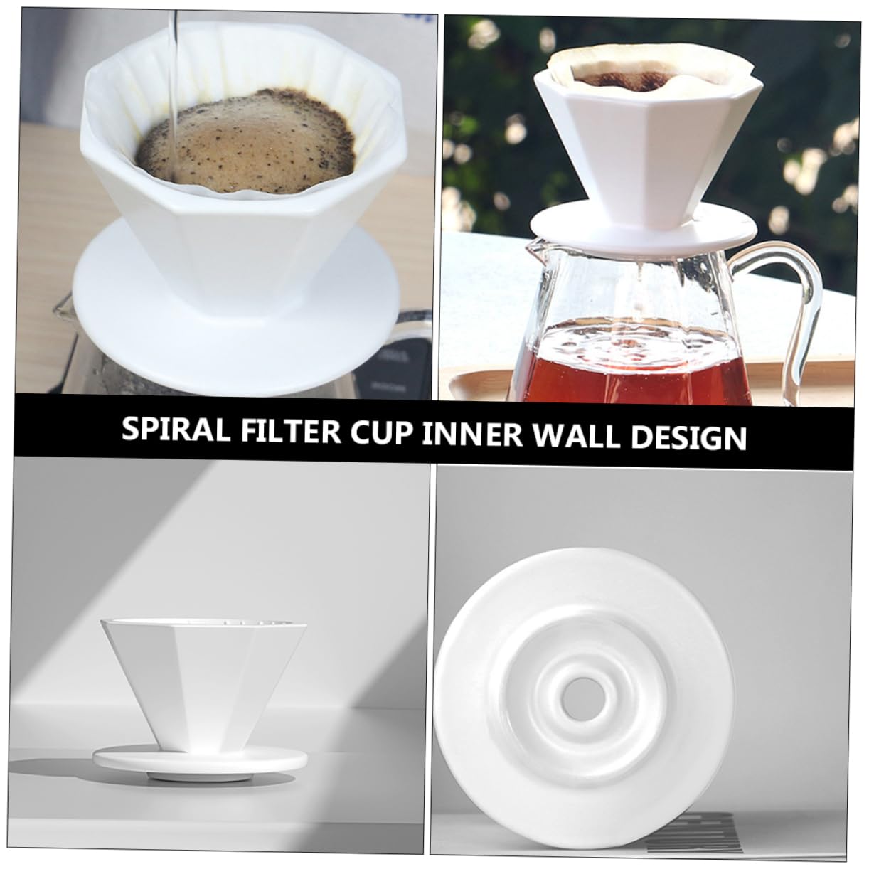 NUOBESTY 2 Stck. Kaffeefilterbecher Mit Filterkaffee Wenn Manueller Kaffeefilter Zubehör Für Die Kaffeezubereitung Kaffeetrichter Für Zu Hause Kaffeekanne Filtertasse Weiß Keramik