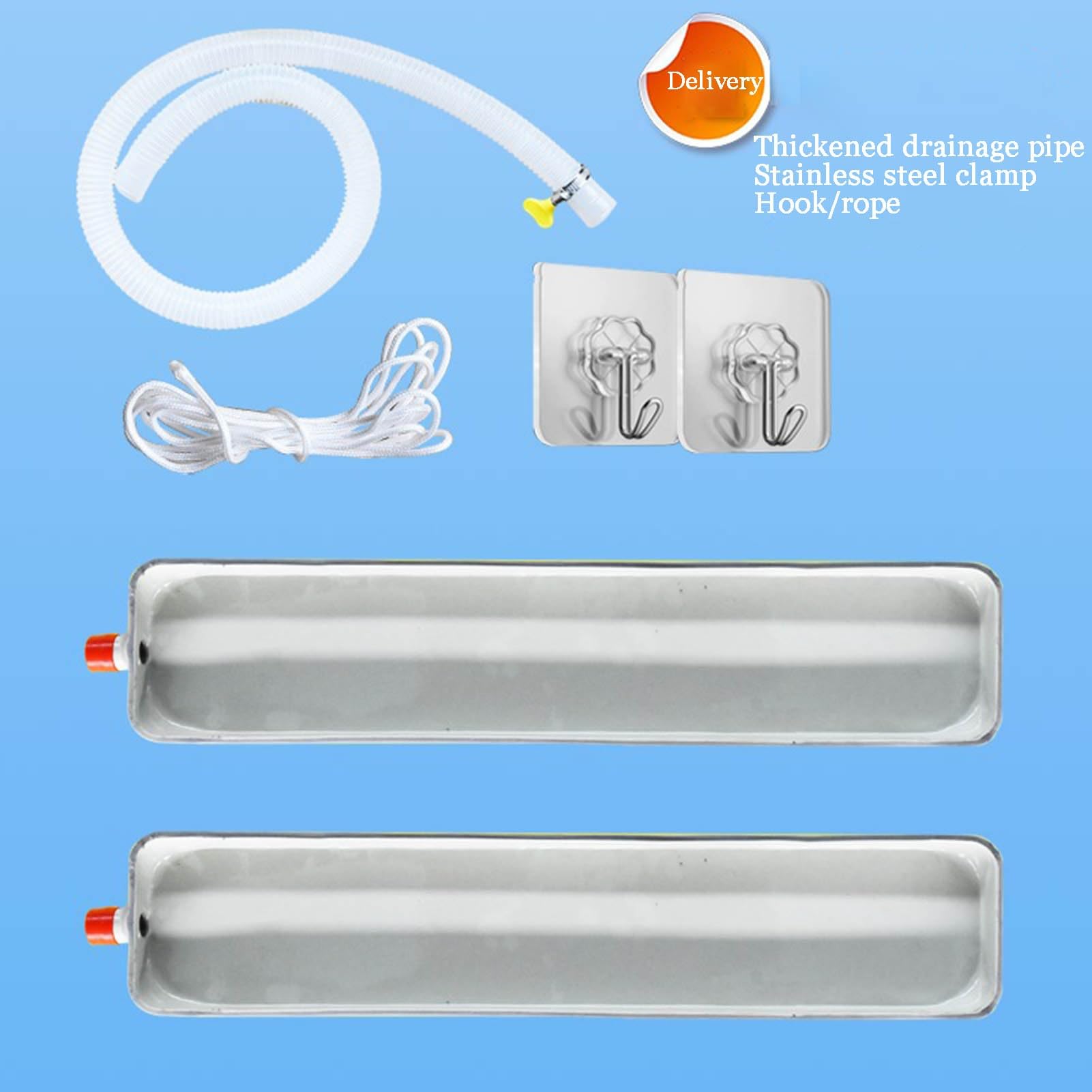 Bandeja Agua para Fan Coil con Canaleta Drenaje Bandeja Agua para Unidad Interior de Aire Acondicionado para Unidades Interiores Y Exteriores (82x12cm)