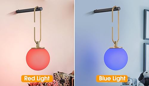 Miniatura 2 de jengush Juego de 2 apliques de pared que funcionan con pilas, regulables, funciona con pilas con control remoto, lámpara de pared interior sin