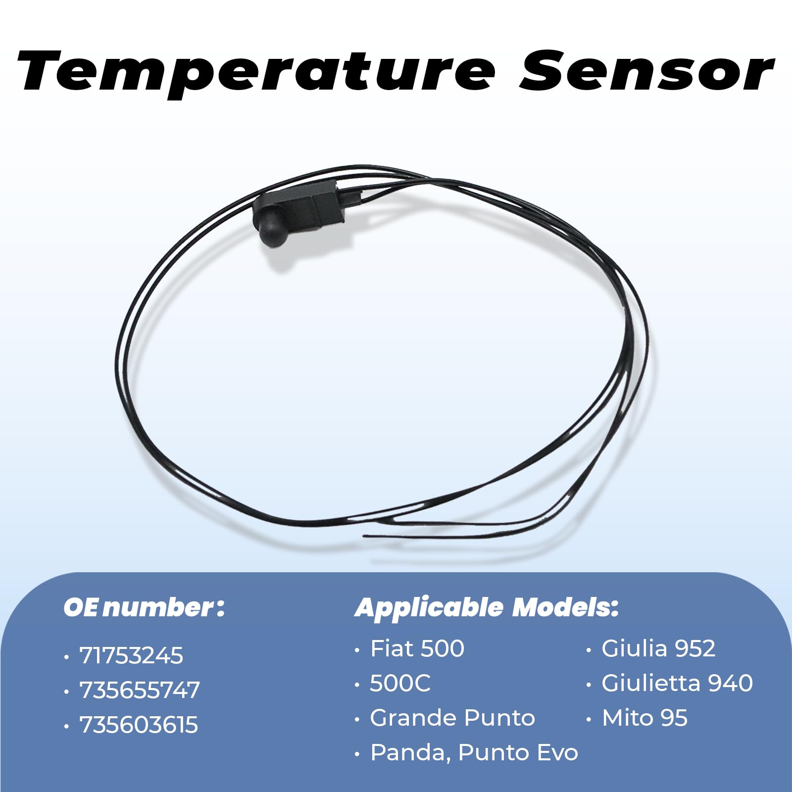 Sensore di Temperatura Esterno Sotto Specchio Porta 71753245 735603615 con Fiat 500 500 X 500L Punto 2005-2018