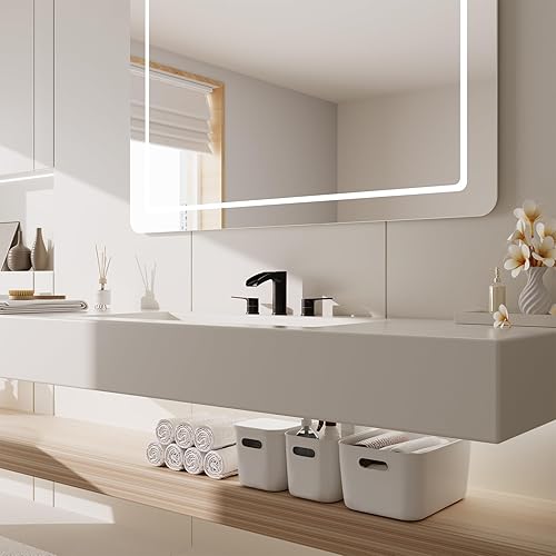 Miniatura 9 de Phiestina Grifo de baño, con drenaje emergente de metal y líneas de suministro de agua, NS-SF01-MB-V+NS-WF005-ORB