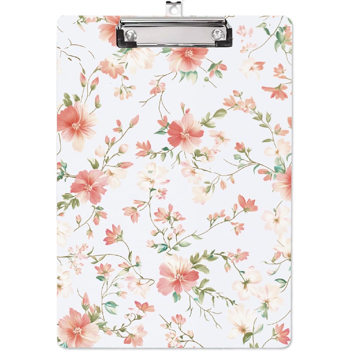 CRASPIRE Spring Flowe Acrylic Clipboard A4 Letter Size 8.6x12 Inch Floral Designs Writing Board Rectangle Plant Writing Instrument Decorative Clipboards for Office Supplies School Students
