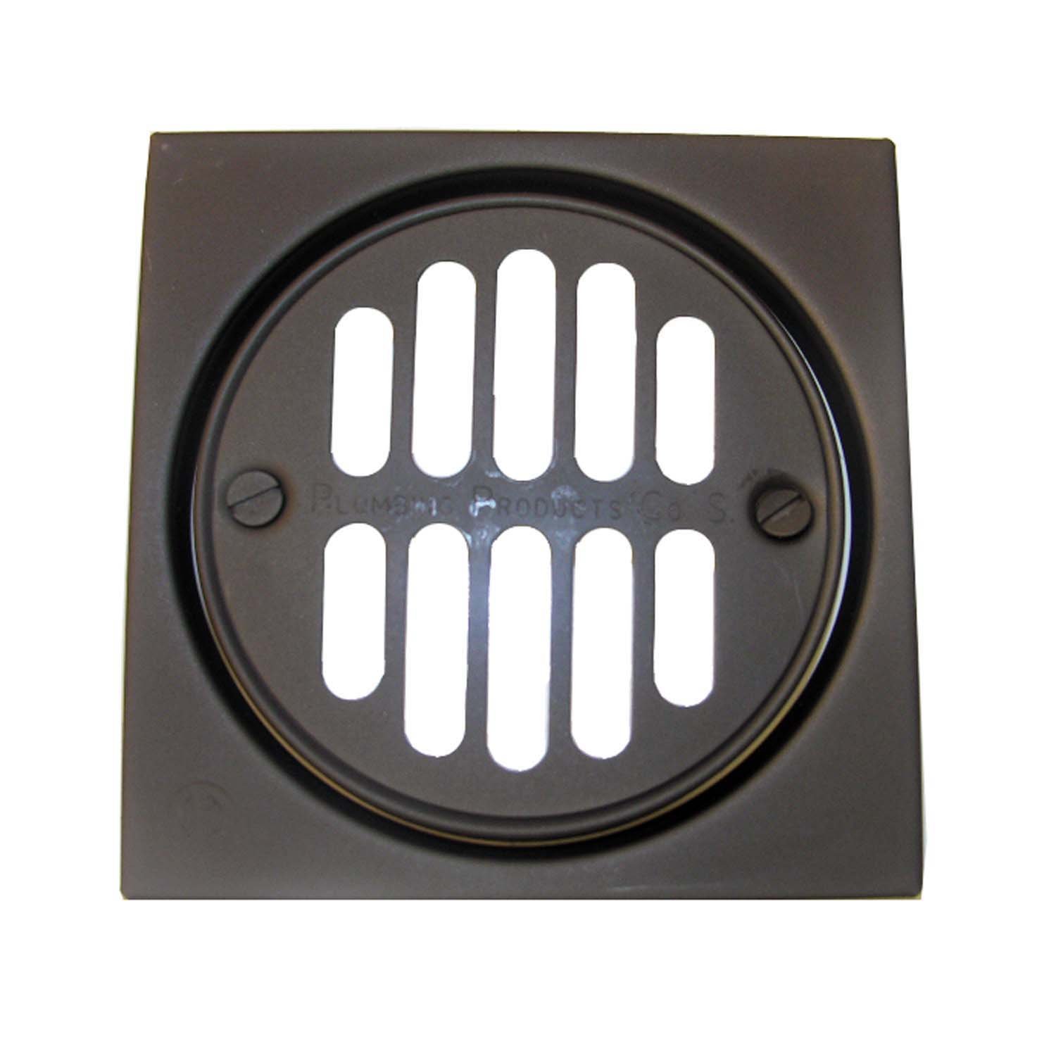 Simpatico 31341Ob Drain Tile Square Set With 4-1/4" Square And 3-3/8" Round Grill/Ring With Screws For Shower, Dark Oil Rubbed Bronze
