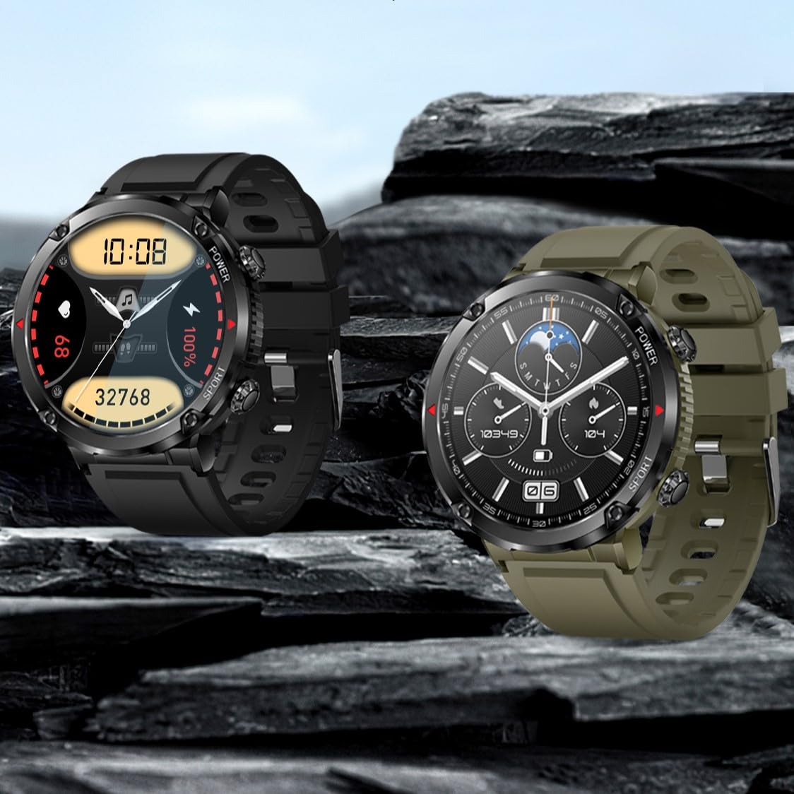 Smartwatch T30 z Słuchawkami Bluetooth F9 – Zegarek Męski z Rozmowami, Tętno, Ciśnienie, Saturacja, Sport, Muzyka, IP68, Bateria 600mAh, Ekran HD 1.6", PL Menu