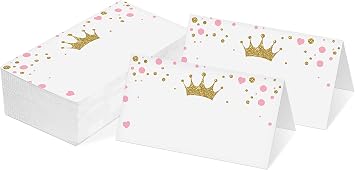 Princess Place Cards Tent Style Cards 25 Cards per Pack Princess Party Supplies Decorations TAIKA-019