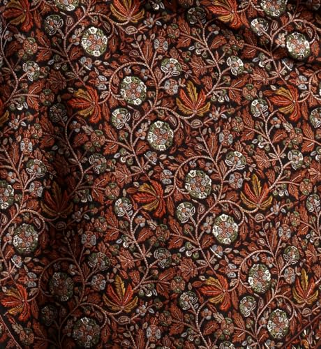 Image of tweedle Men's Pure Wool Sozni Embroidery Jama Shawl |Kashmiri Pashmina Lohi for Gents Size - 40 x 80 Inches