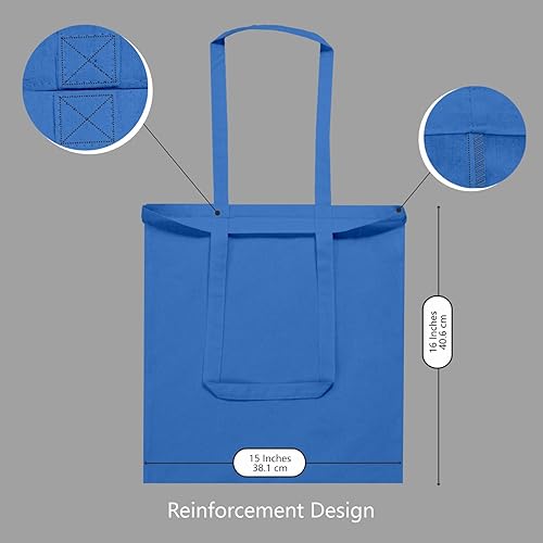 Vista 102 de TOPDesign - Paquete de 5 bolsas de algodón negro de 16 x 15 pulgadas, bolsas de tela ligeras y medianas reutilizables, adecuadas para bricolaje
