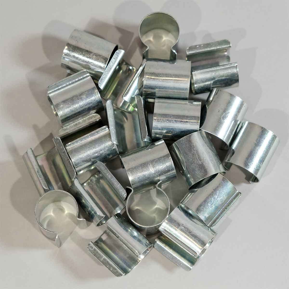 Zestaw składający się z 20 klipsów do plandeki szklarniowej 35 mm x 30 mm – wysoka jakość Tecplast 30CP – klipsy mocujące z metalu z powłoką cynkową