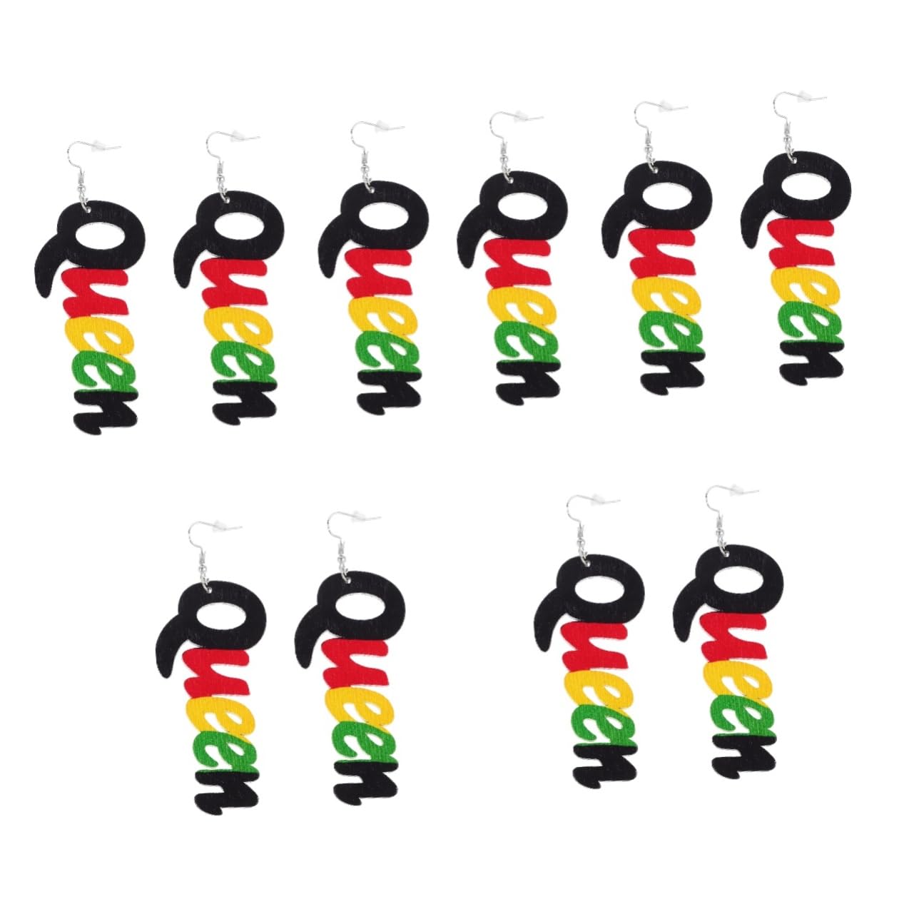 YDYDTTKD Orecchini in Legno Africano Creative Queen Letter Ear Drop