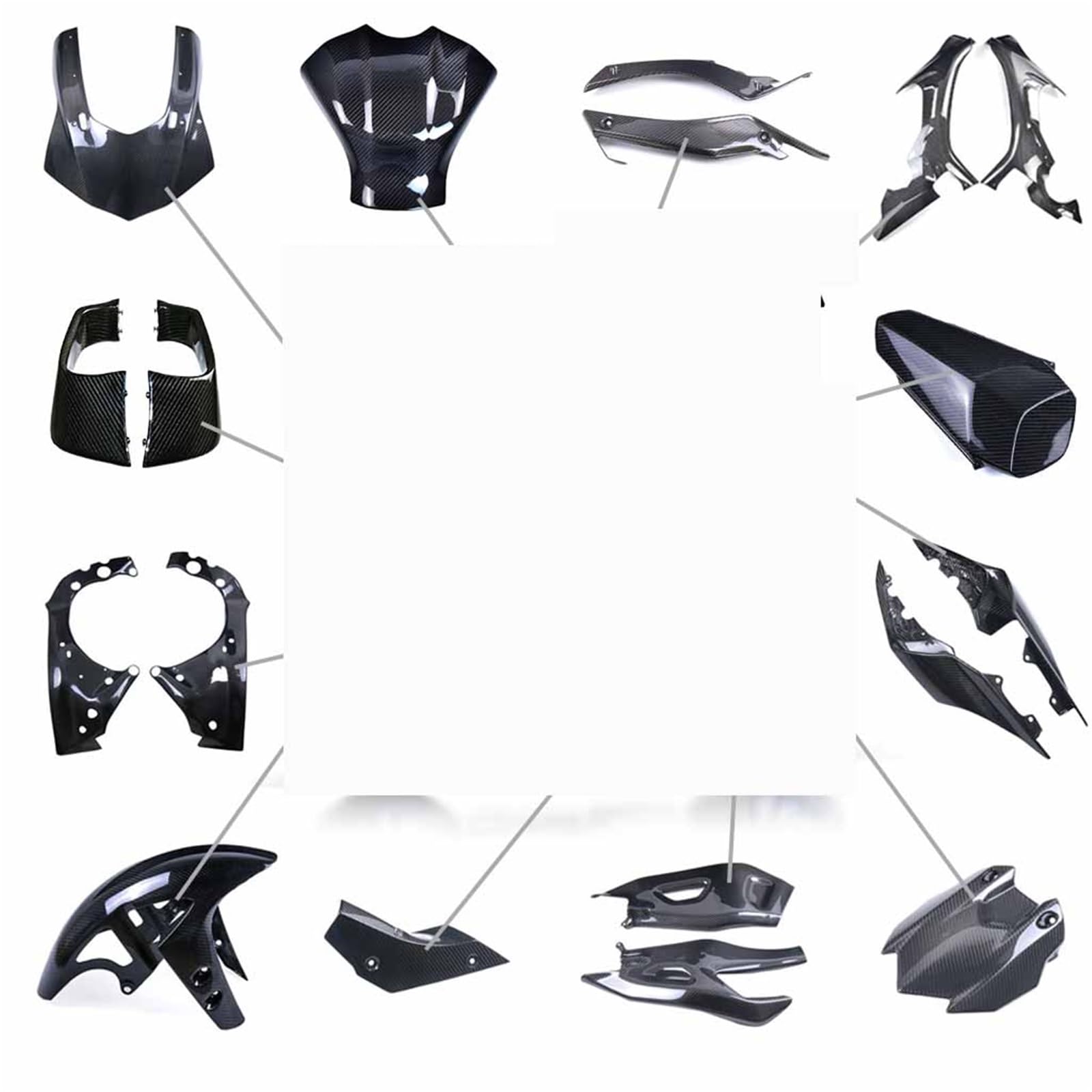 Per YAMAHA R1 R1M 2015 2016 2017 2018 2019 Parafango Telaio Di Copertura Protezione Del Serbatoio Carburante Pannello Laterale Carena Kit A Secco In Fibra Carbonio Moto