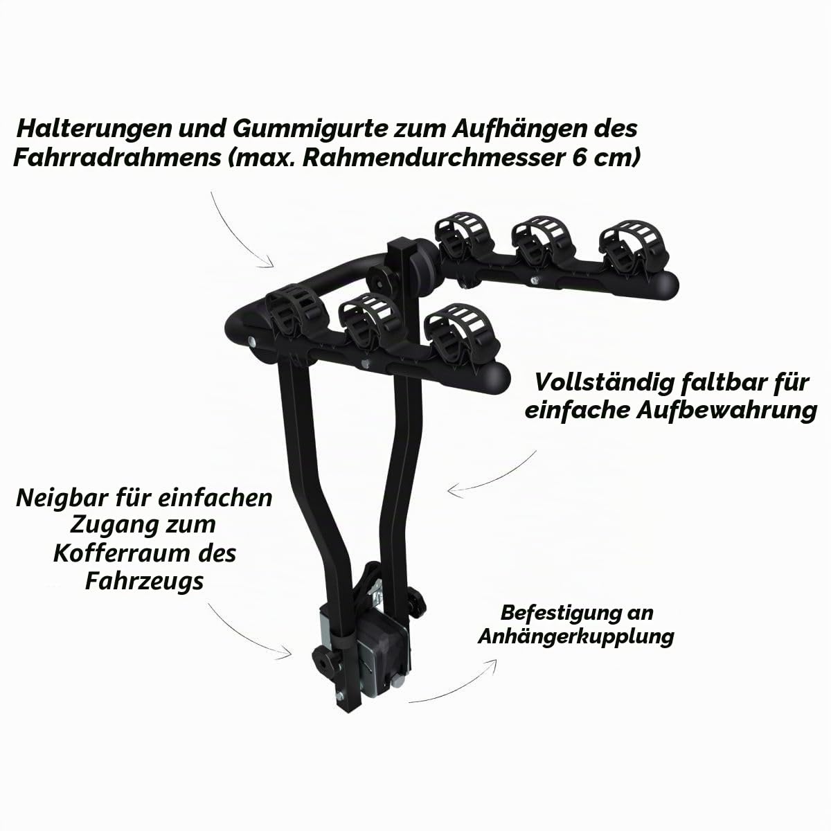 Peruzzo Tow Ball CYCLECARRIER Arezzo 3 Bikes