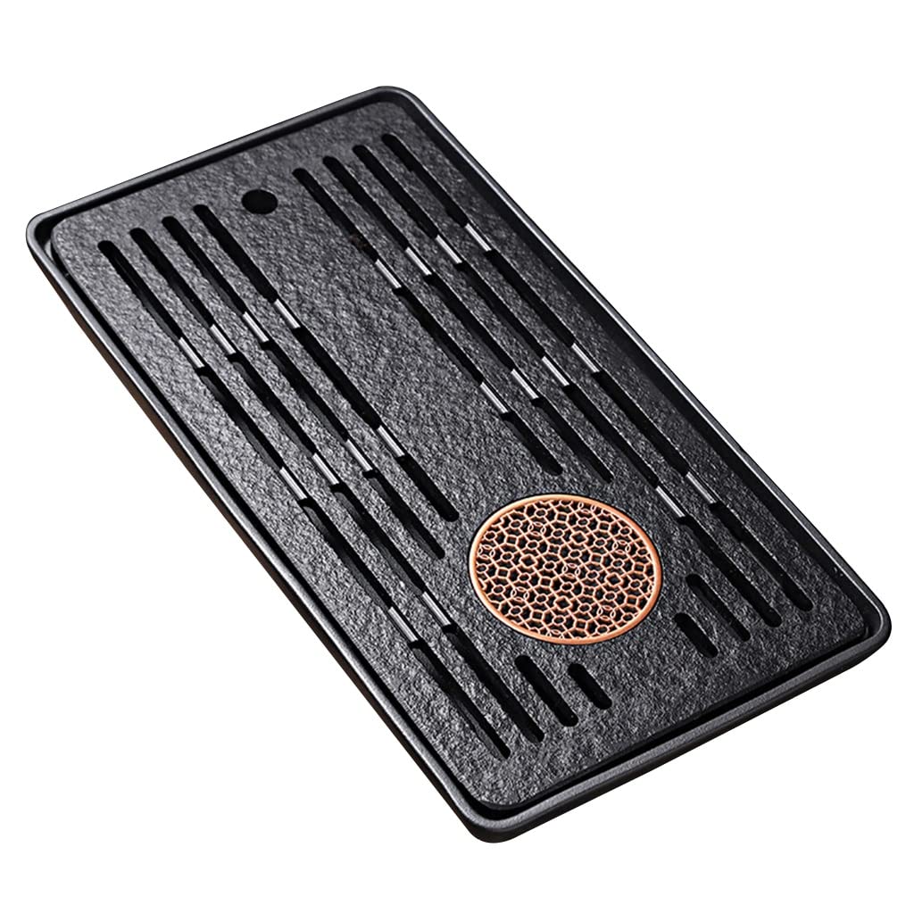 Bandeja de Piedra Negra para Servir té y café (47 x 26 x 5 cm)